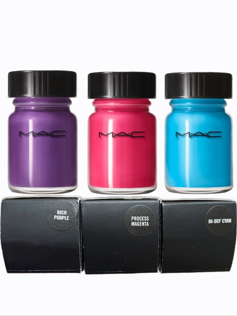 NWT SET OF 3 MAC ACRYLIC FACE & BODY PAINTS: BLUE, PINK & PURPLE!